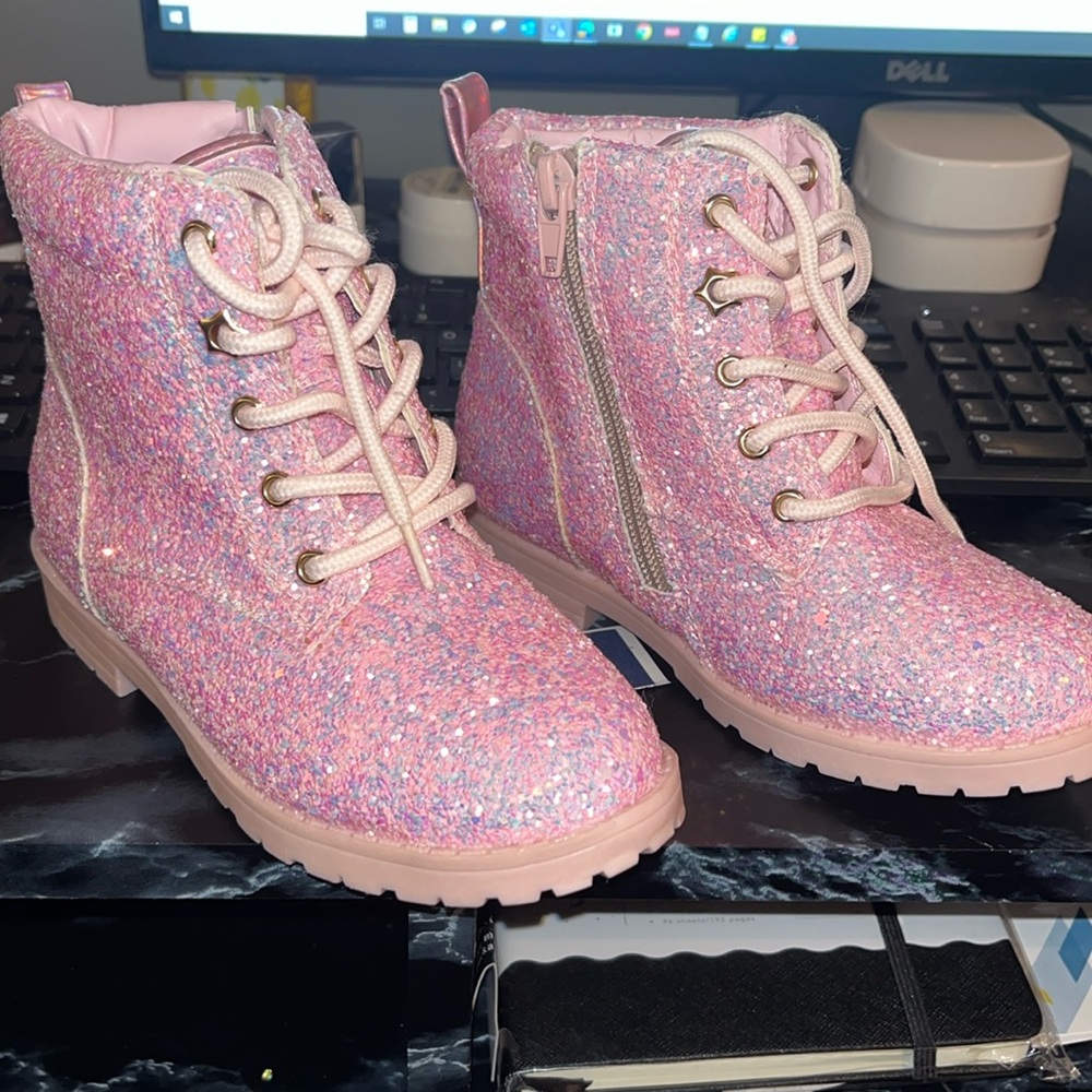 Pink Glitter girl boots